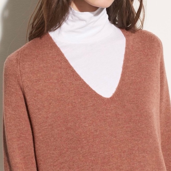 Vince Vince V Neck Cashmere Wool Sweater Dress - Picture 2 of 14